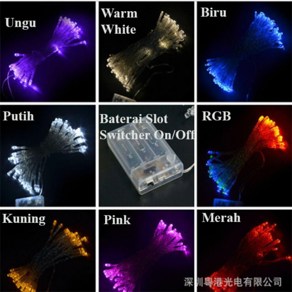 LED Tumblr Kuning Baterai A2 Lampu Hias Natal LED Baterai - 4 Meter ( Yellow )