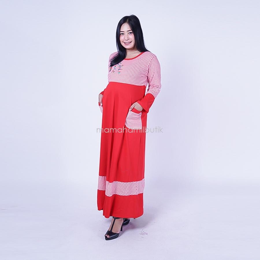 Ning Ayu Gamis Hamil Kaos Kotak Rose - GMS 250 / Baju Menyusui Lengan Panjang / Baju Atasan Menyusui / Baju Menyusui Muslimah / Baju Muslim Wanita untuk Ibu Menyusui/ Baju Hamil Untuk Kerja / Baju Hamil Untuk Kerja Modis