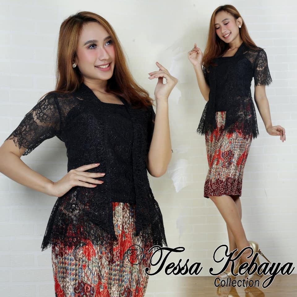 Setelan kebaya ETP BRUKAT kutu barukebaya ETP Lengan pendek dan rok pendekkebaya wanitakebaya modernkebaya tradisionalkebaya natalkebaya wisud Frenki store