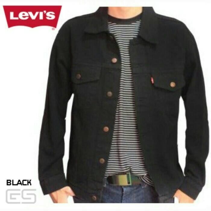 TERLARIS Jaket Jeans / jaket Denim Levis premium murah (hitam)