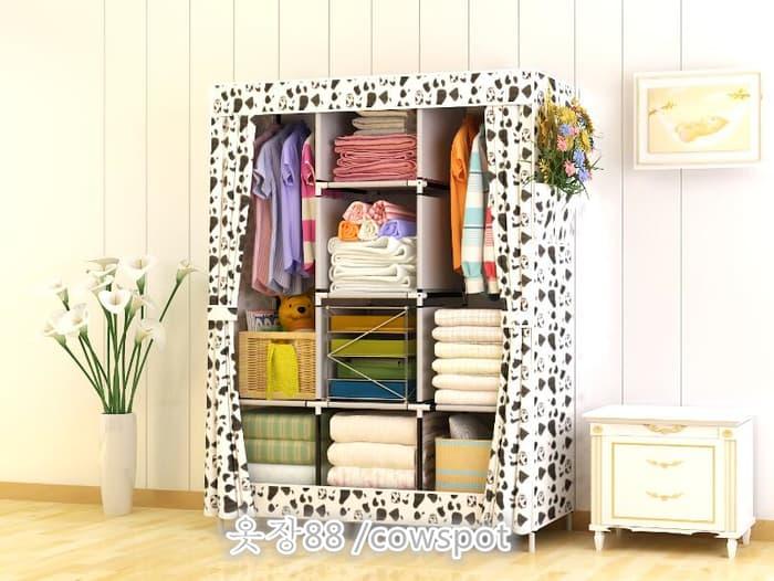 PROMO - 028cx lemari pakaian ukuran besar / JUMBO bahan oxford COWSPOT // Lemari Pakaian / Kayu / Portable / Anak / Kayu Jati / Plastik Murah / Plastik Portable / Plasting Gantung / Sliding / Bayi / Bongkar Pasang / Murah