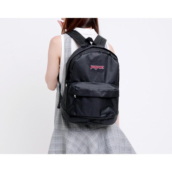 Tas Ransel Sekolah Jansport Black / Tas Pria Wanita Trendy Murah - Svt9mm