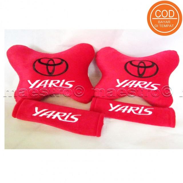 Aksesoris bantal leher jok mobil lucu unik Set 2in1 Toyota Yaris