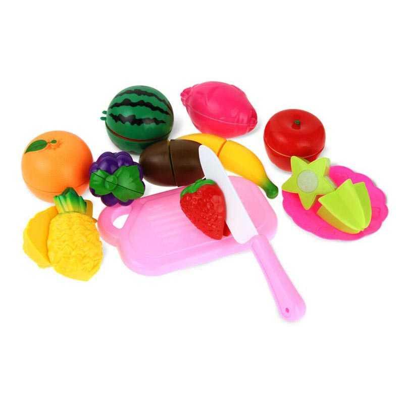 Eigia Mainan Anak Miniatur Buah dan Sayur Potong 13 Pc Fruit Vegetable Kids Toy Mainan Edukasi Edukatif Hadiah Kado Ulang Tahun Birthday Gift Pengenalan Warna Material Plastik Aman Ada Papan Potong Pisau Splitable Koleksi s4430 - Multicolor