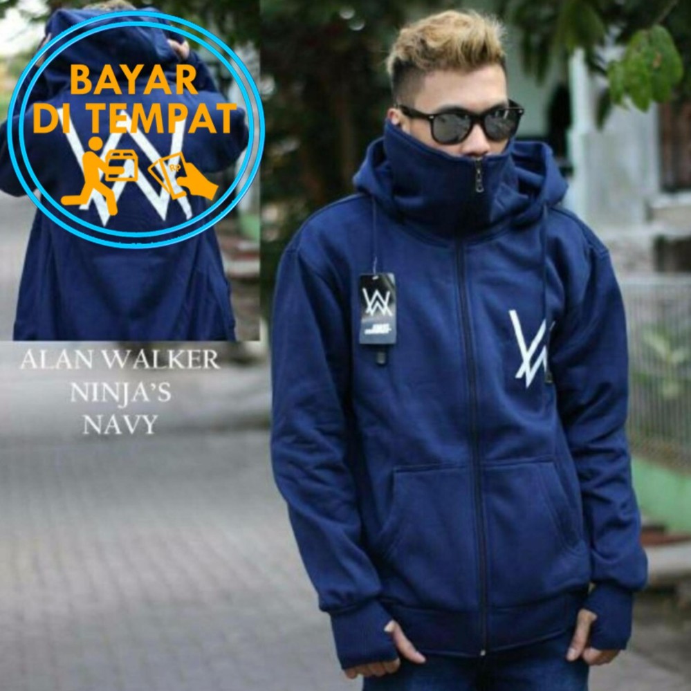 Jaket Sweater Ninja Masker Alan Walker Navy Blue