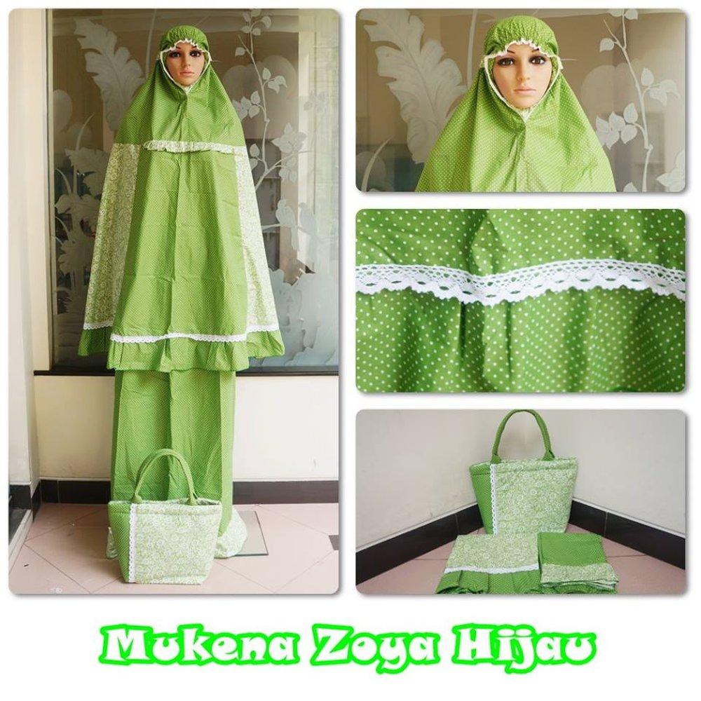 GROSIR Mukena DEWASA Katun Zoya Hijau di lapak Grosir Mukena Dessy mukenadessy
