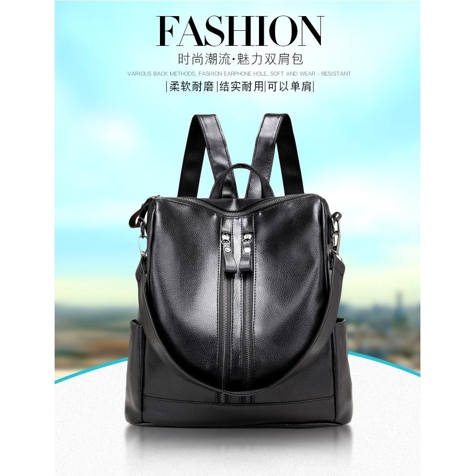 Zelig official Tas Ransel Fashion Wanita Korea Import Backpack Stylish Premium Kulit leather