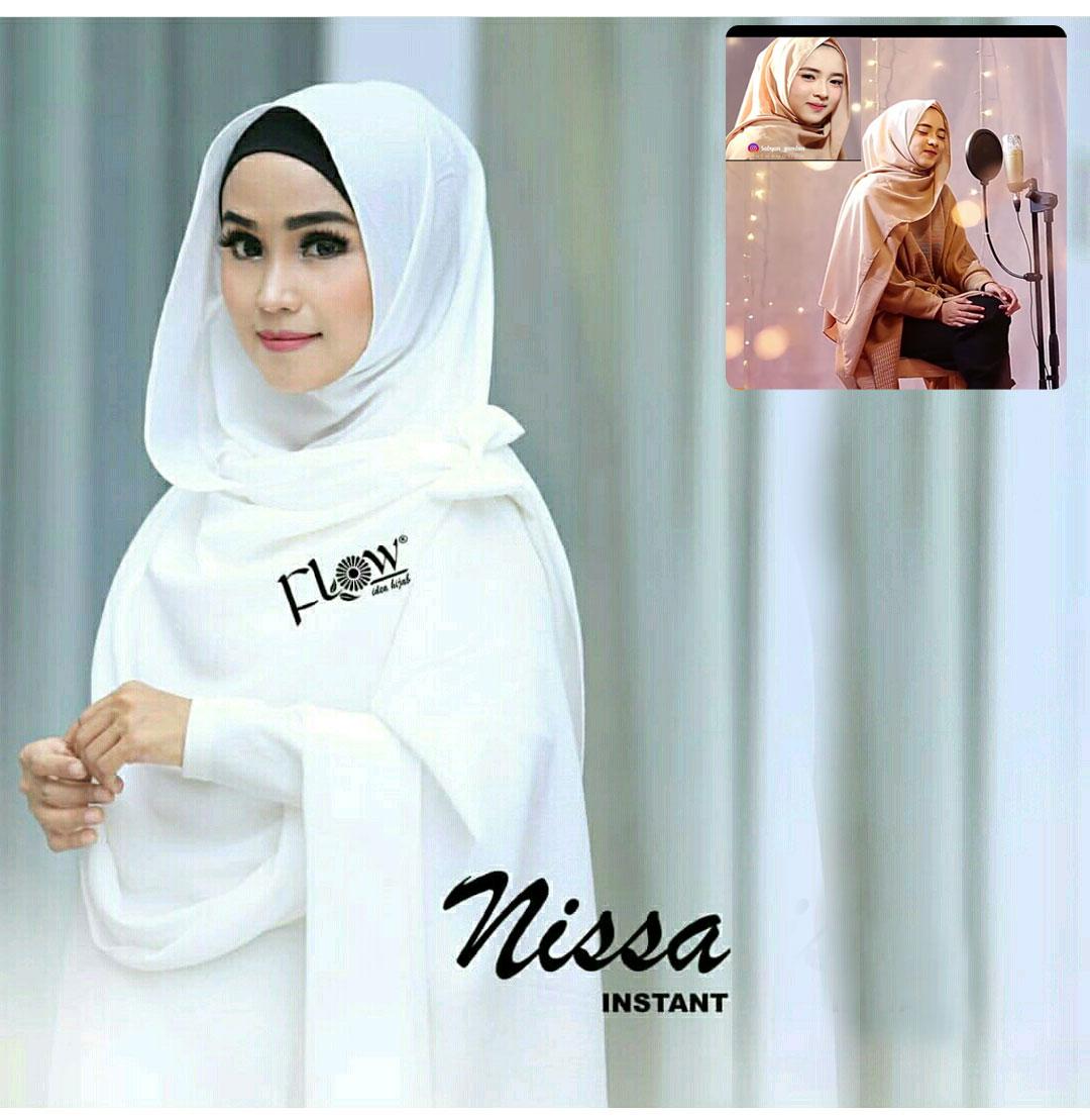 Pashmina Instan Nissa Sabyan Putih / Hijab / Pet Anthem / Khimar Syari / Jilbab Syari / Jilbab Segiempat / Kerudung Syari / Hijab Instan