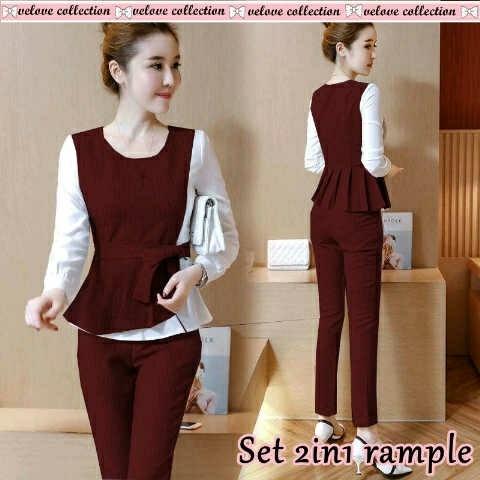 Kaina shop / Set 2in1 Zahra Rampel / Stelan Wanita