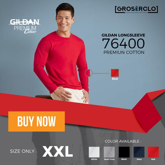 kaos polos gildan premium long sleeve original murah jakarta 2XL - TrDF0J