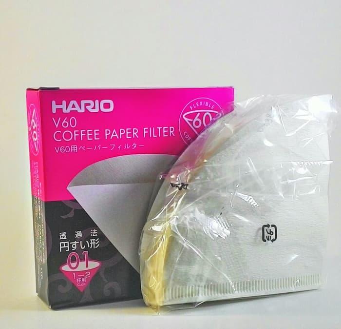ASLI!!! Saringan Kopi Hario V60 Coffee Paper Filter VCF-01-40W - AMQA34