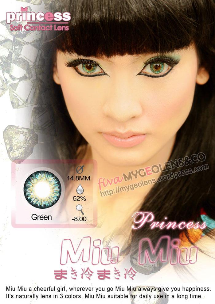 Promo Acessoris Warna Mata Softlens Princess Miu-Miu Green Hijau