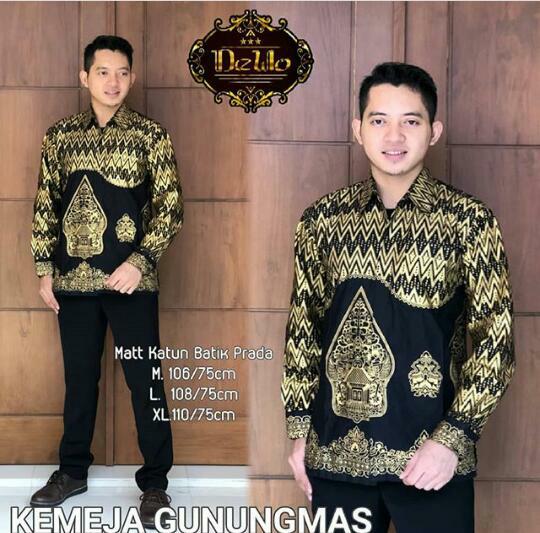 Kemeja Batik Solo. Kemeja Batik Gunung Mas Prada
