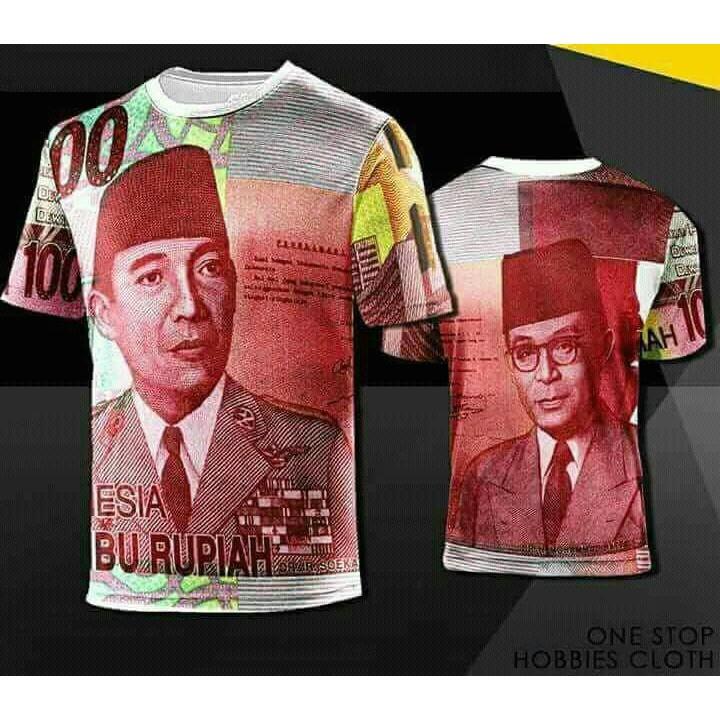 T Shirt Custom Logo Kaos Uang 100Ribu New Gokil