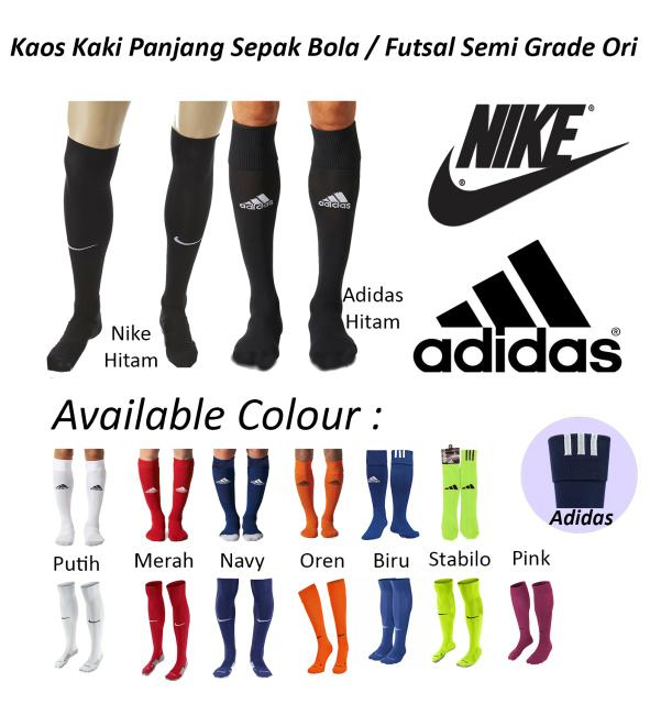 NEW KAOS KAKI SEPAKBOLA FUTSAL NIKE ADIDAS POLOS TERLARIS