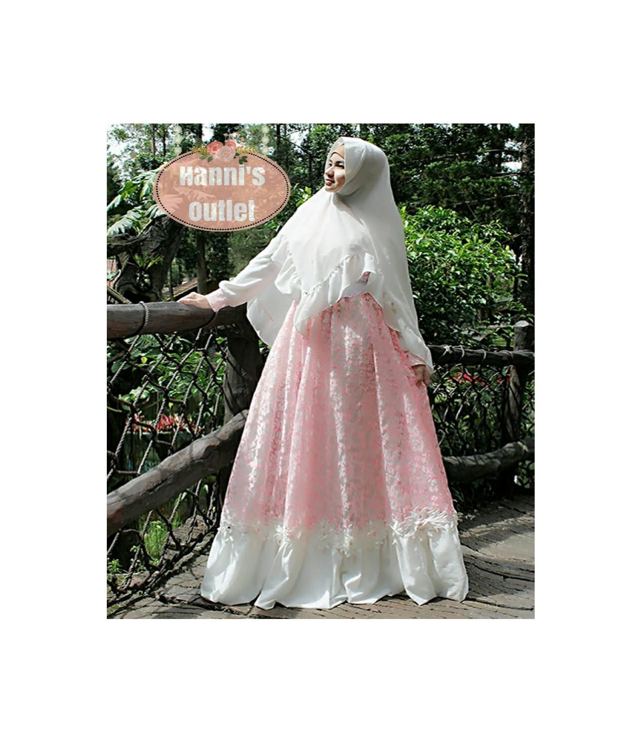 PROMO Gamis Syari Cantik WhiteRose MS015 Dress Muslim Elegan Untuk