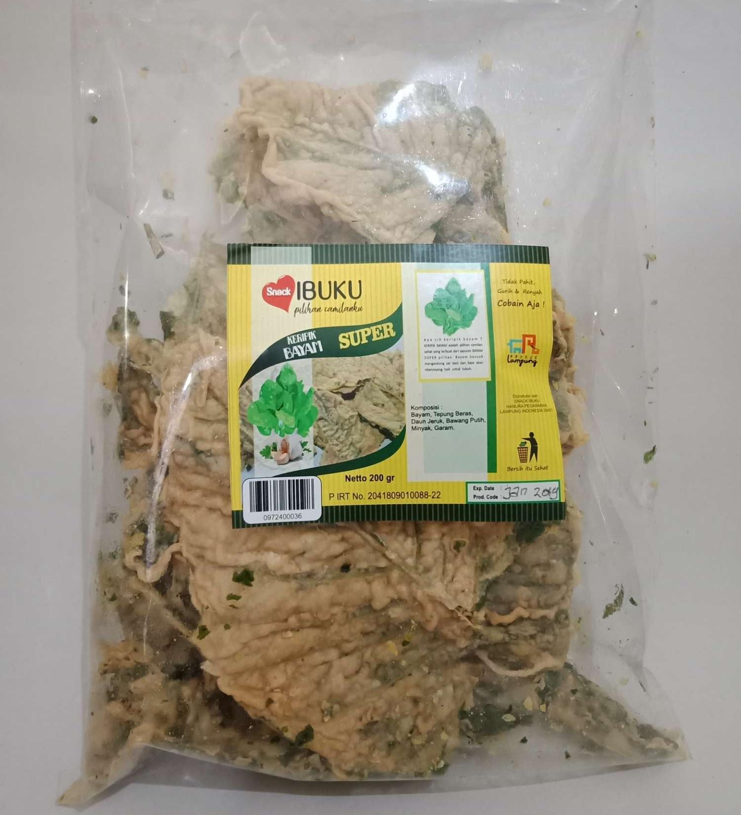 KERIPIK BAYAM SUPER SNACK IBUKU LAMPUNG