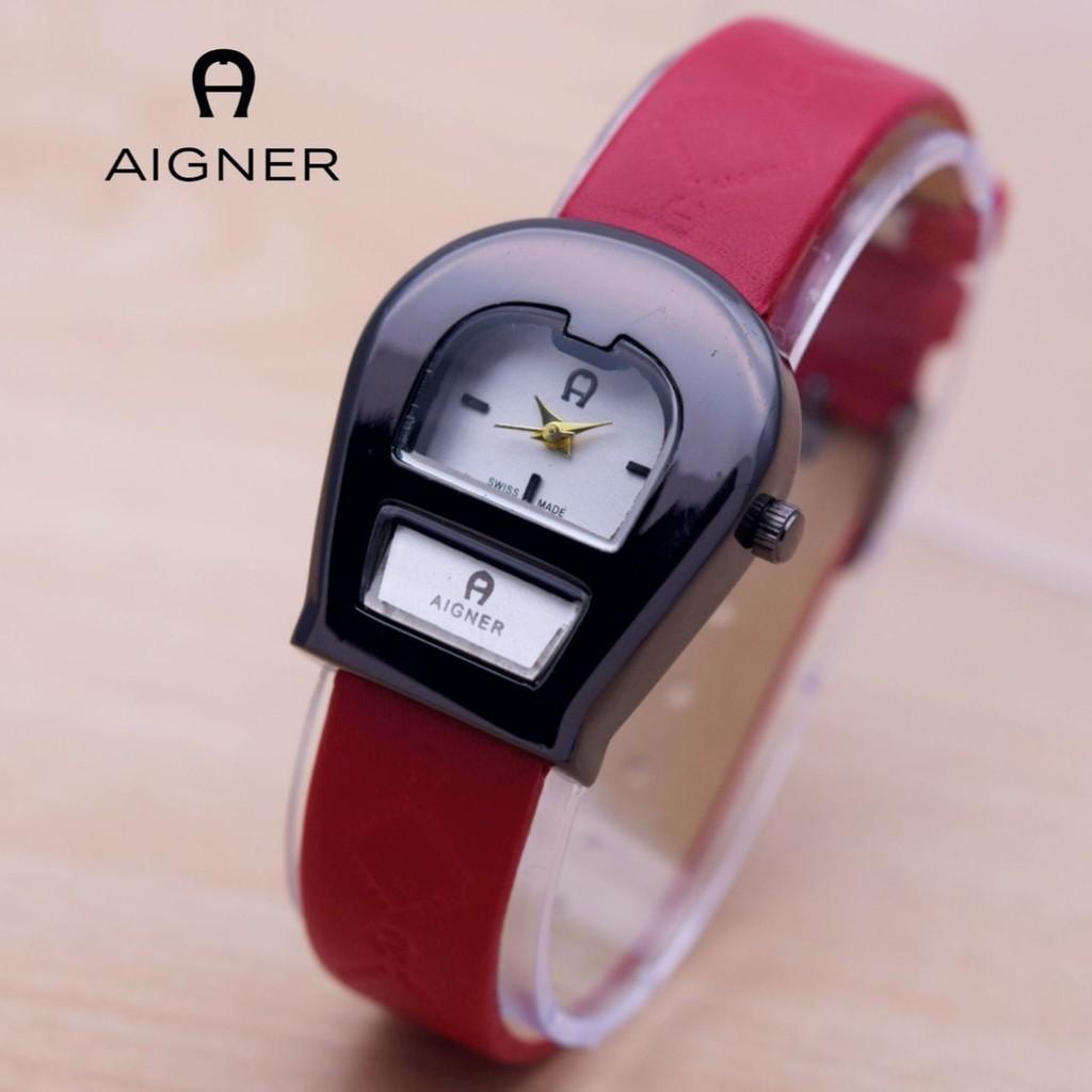 Jam Tangan Wanita Aigner Mini Kulit Body Hitam