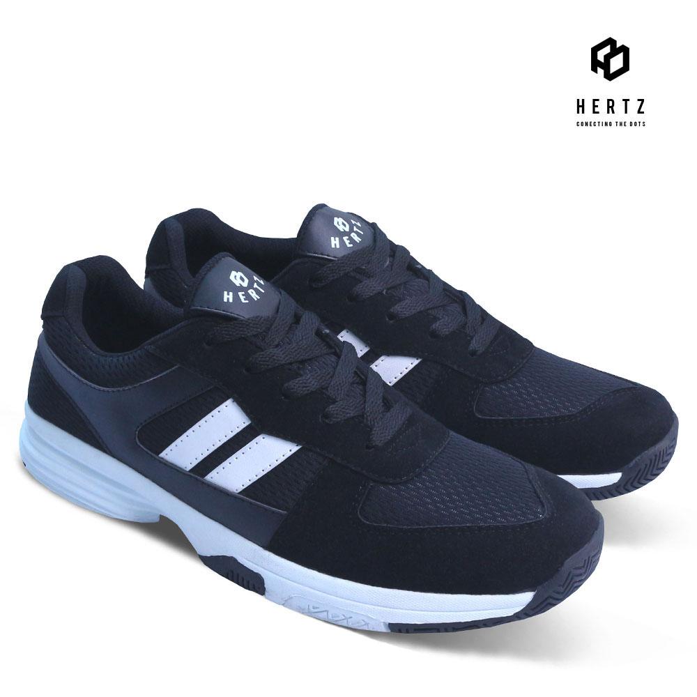 Sepatu Sneakers Pria H 2066 Sepatu Kets dan Kasual Cowok Original Hertz Model Terbaru Harga Murah Keren Warna Hitam untuk Olahraga, lari, Jogging, Sekolah, Kuliah, Jalan, Santai