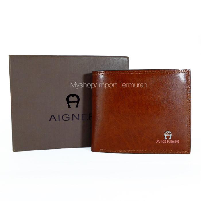 DOMPET PENDEK KULIT PRIA COWO IMPORT BRANDED AIGNER 187 BROWN