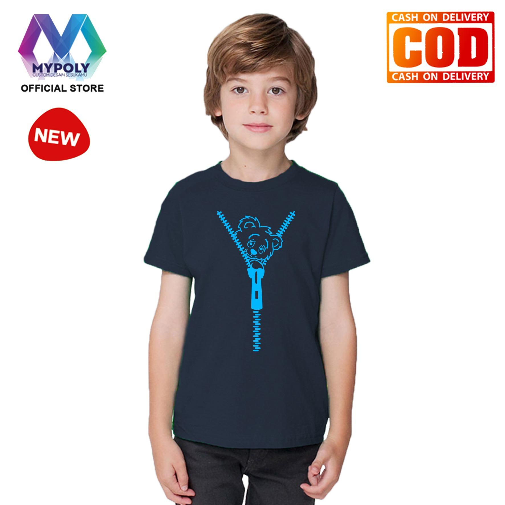 Kaos Premium Mypoly Anak Pria laki-laki AP / Baju Couple Family Keluarga / Tshirt distro / Fashion atasan / Kaos Anime / Kaos Animasi / Kaos Super Hero / Kaos Kartun / Kaos Cartoon / Kaos Lucu / Kaos Gambar Karakter / Kaos Anak Zipper Bear