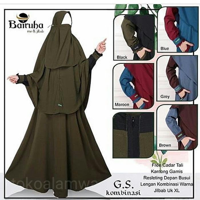 Syari Set Cadar Gamis Akhwat Bahan Wolfis S-Xxl