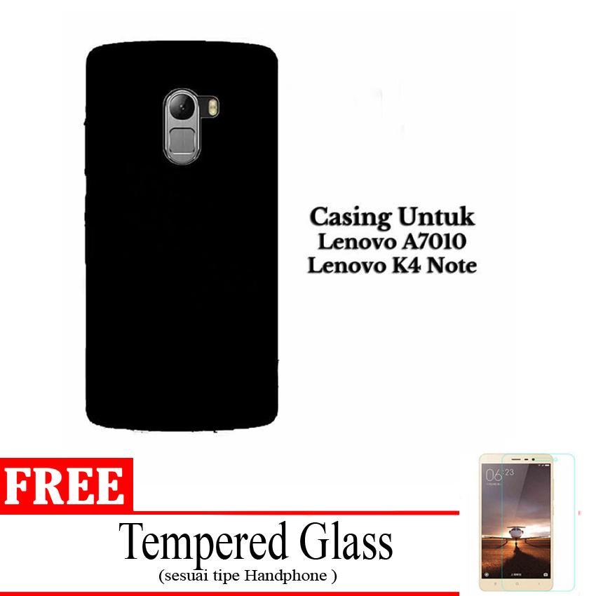 Case Black Matte Softcase Untuk Lenovo K4 NOTE / A7010 - Hitam Doff + Free Tempered Glass