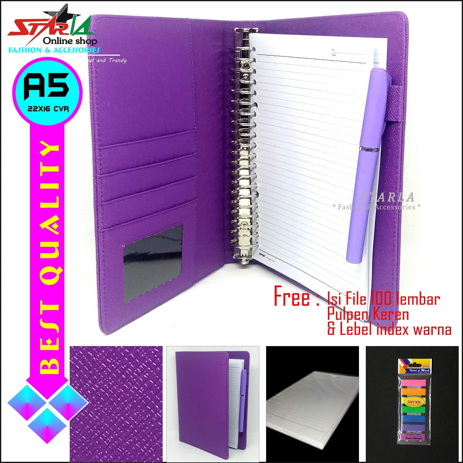 BINDER FILE A5 KULIT SUPER QUALITY + PULPEN+ISI FILE+LEBEL WARNA / BINDER FILE / baju sd tk paud balita bayi pantople sal kantor nu jasket syeker mania gus azmi sagofa sagogah kaos distro nu sarung polos seragam batik gamis joger celana peci sufi cak nun