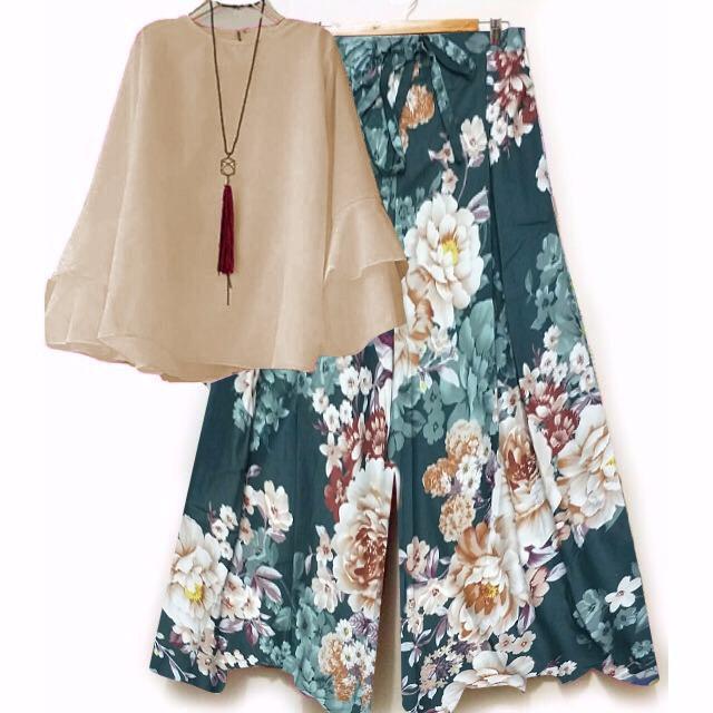 yuna-stelan kulot set kulot hijab setelan baju wanita muslimah trendy kirana yuna-stelan kulot set kulot hijab setelan baju wanita muslimah trendy kirana