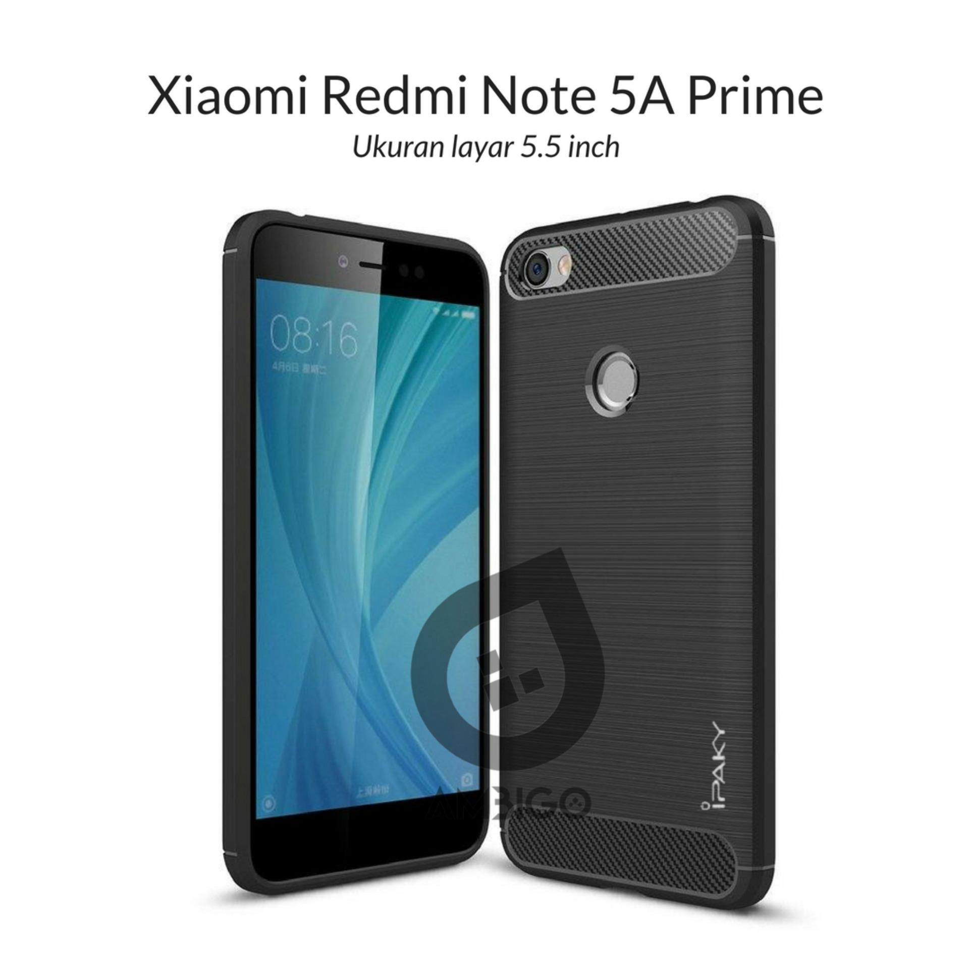 Ambigo Case Xiaomi Redmi Note 5A Prime ( Fingeprint ) Layar 5.5 inch Premium TPU Quality Carbon Shockproof Hybrid - Hitam