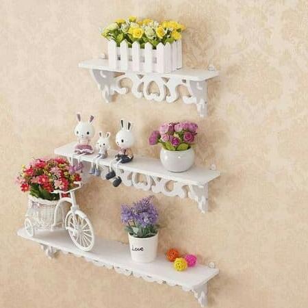 Rak Dinding Vintage Shabby Chic 3 Pcs