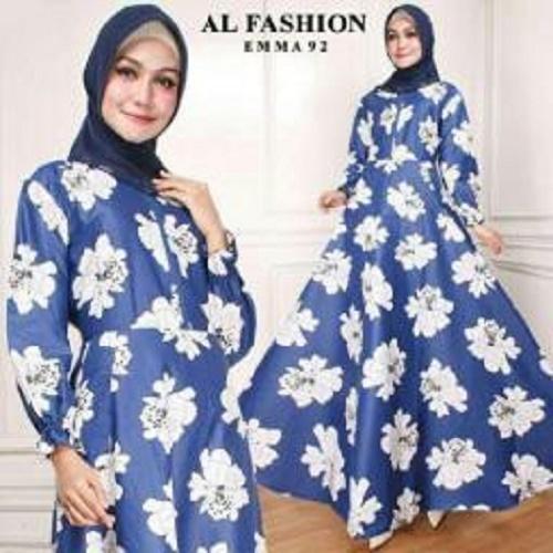 SUPPLIER GROSIR 15392 B36 MAXI BUSUI MAXY SYARI GAMIS LENGAN PANJANG BAJU MUSLIM FASHION BUSANA MUSLIMAH WARNA NAVY MURAH KEKINIAN BAHAN KATUN
