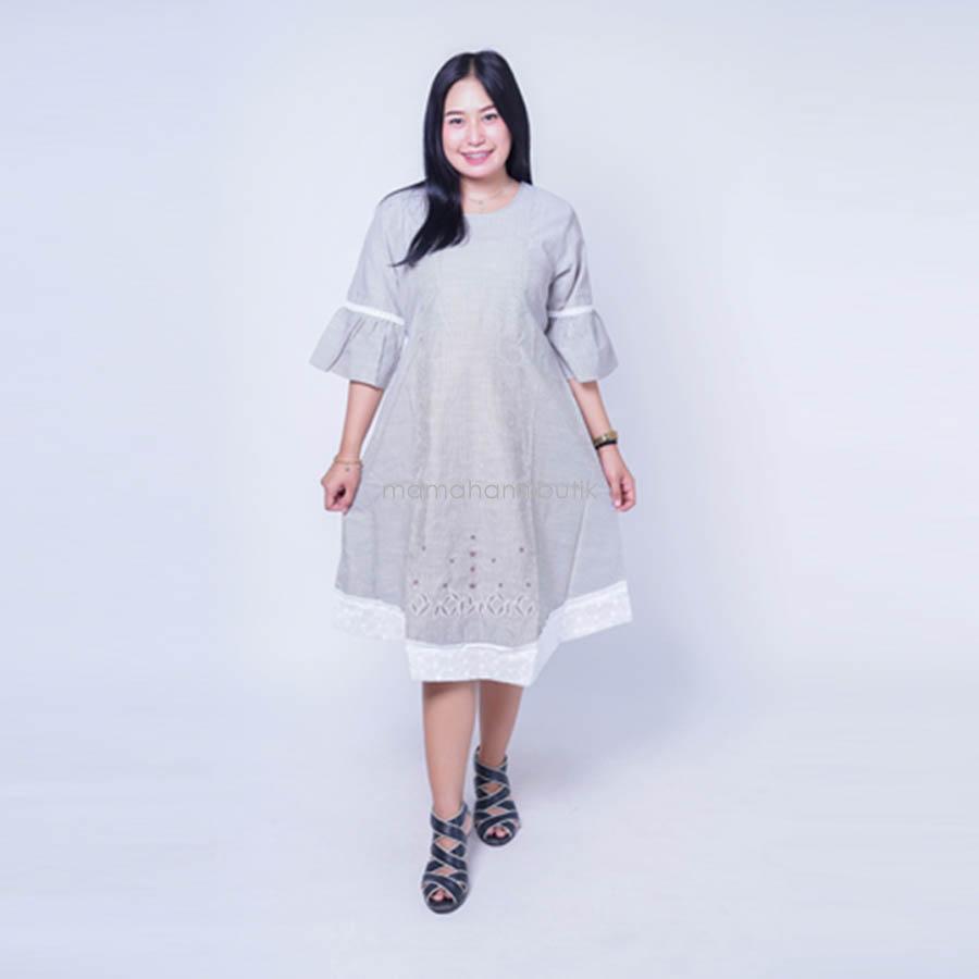 Ning Ayu Baju Hamil Dress Salur Renda VE cantik Modis - DRO 908 / Dress Hamil Pesta / Dress Hamil Lucu / Dress Hamil Kantor / Dress Hamil Muslim / Dress Hamil Batik / Dress Hamil Modis / Dress Hamil Korea / Dress Hamil Online / Dress Hamil cantik
