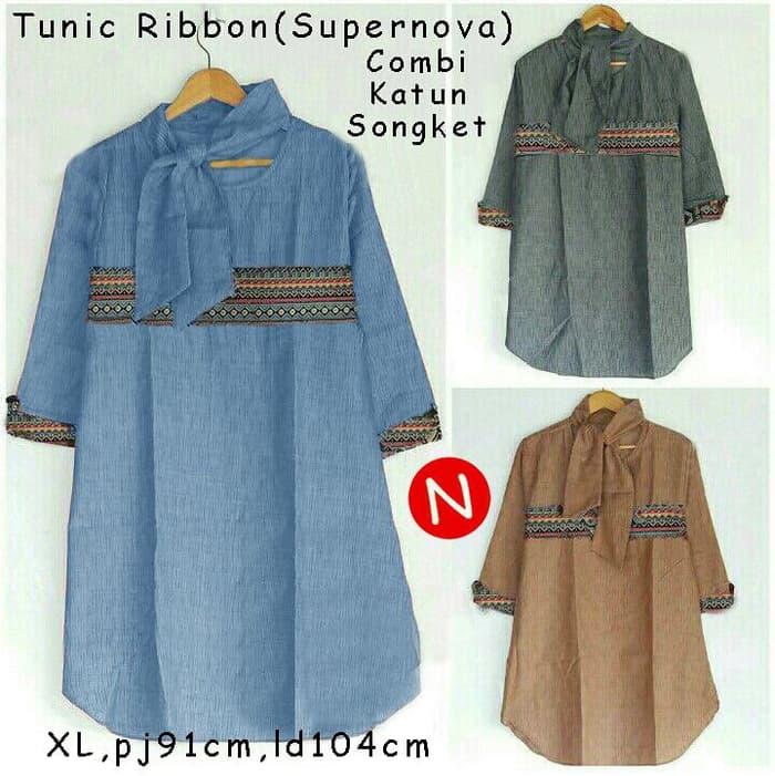 54593-tunic ribbon / Baju wanita / gamis / baju atasan wanita / Baju wanita murah / baju wanita jumbo / baju polos / baju wanita polos / baju pesta / kemeja wanita / baju couple / dress