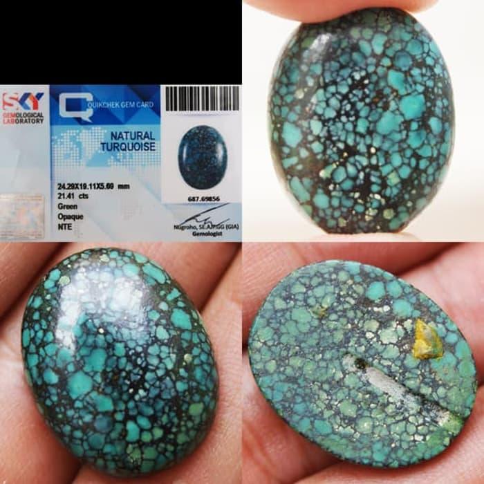 Batu Akik Turquoise/Pirus Natural Dengan Memo (875)