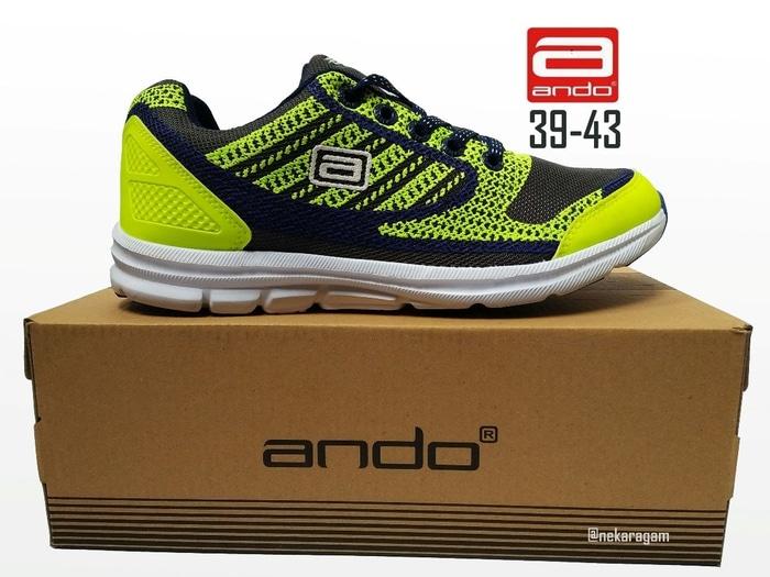 HARGA SPESIAL!!! SEPATU SPORT RINGAN ANDO MARATHON HITAM HIJAU SEPATU OLAHRAGA RUNNING - SKimJX