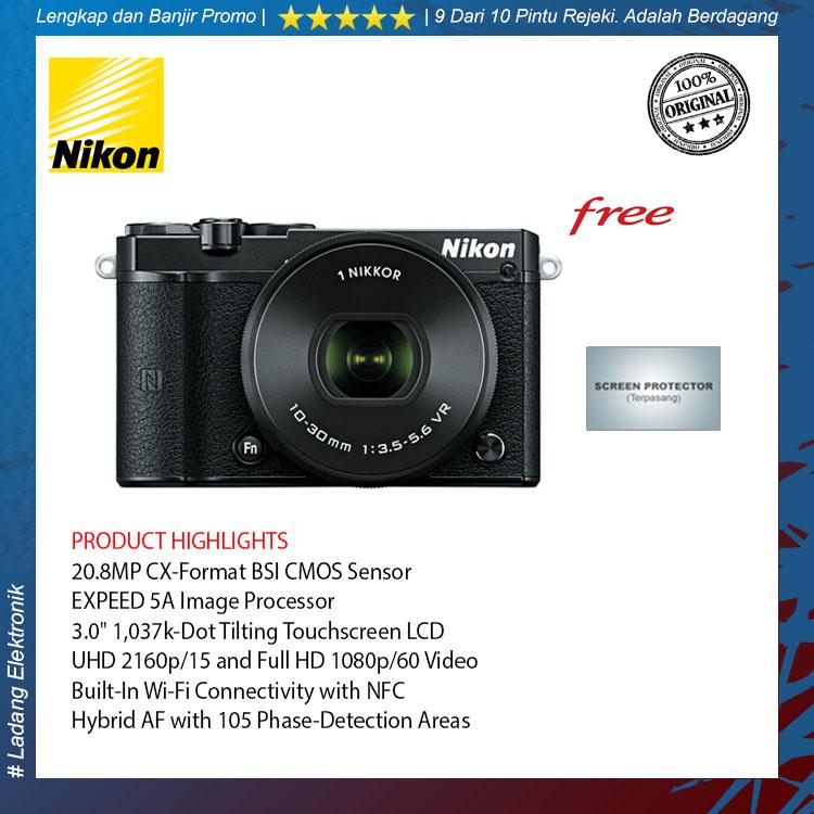 Nikon 1 J5 Kit 10-30mm Kamera Mirrorless - Hitam ( Garansi Distributor 1 Tahun)