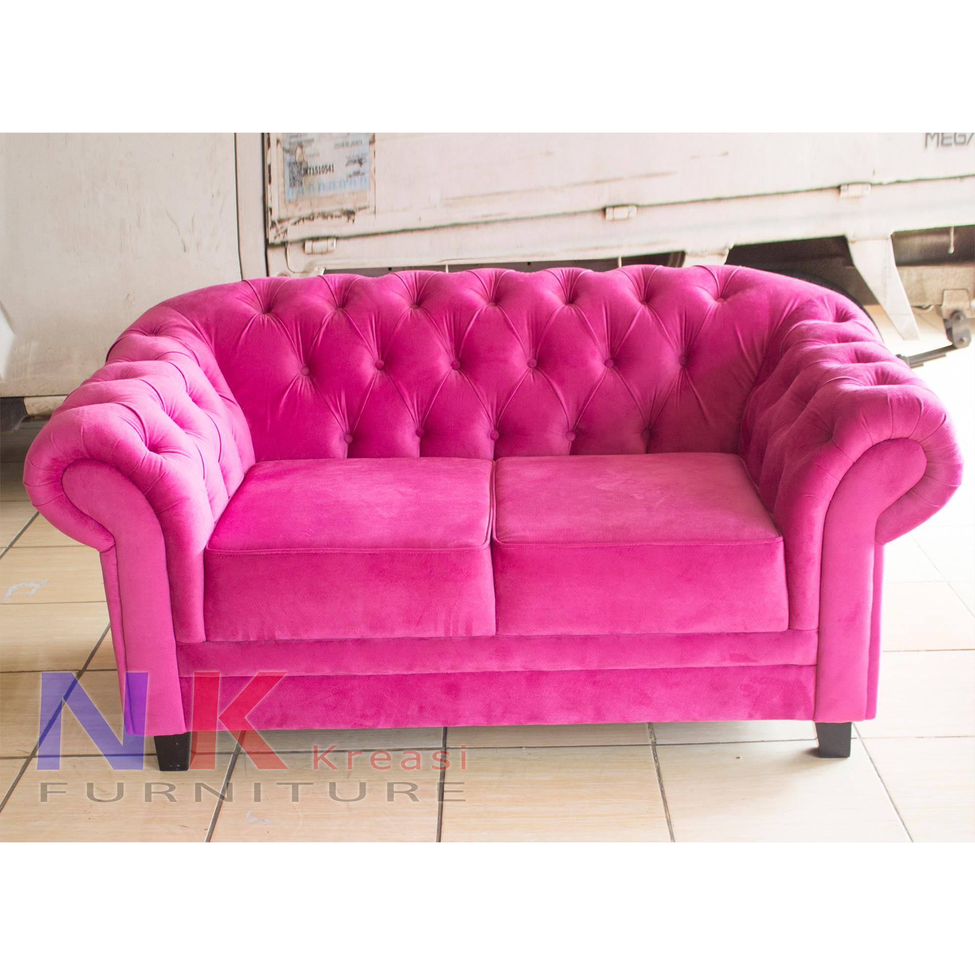 Sofa chesterfield 2 seater, kursi 2 dudukan mewah, klasik modern - JABODETABEK ONLY