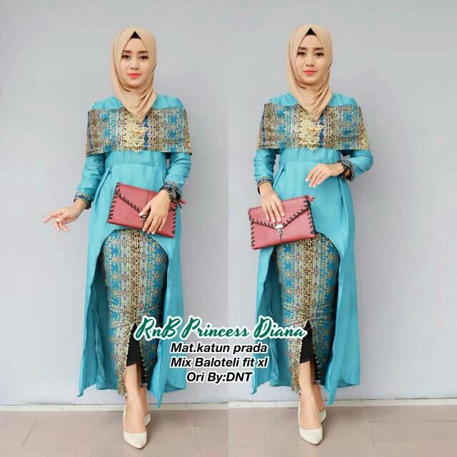 TERMURAH – Kebaya Modern - Baju Gamis Wanita Terbaru - Batik Kondangan - Baju Batik Princess Diana Tosca