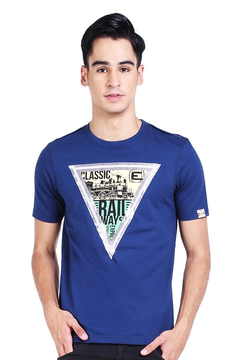 Emba Casual T-Shirt Kaos Pria Angelo Navy