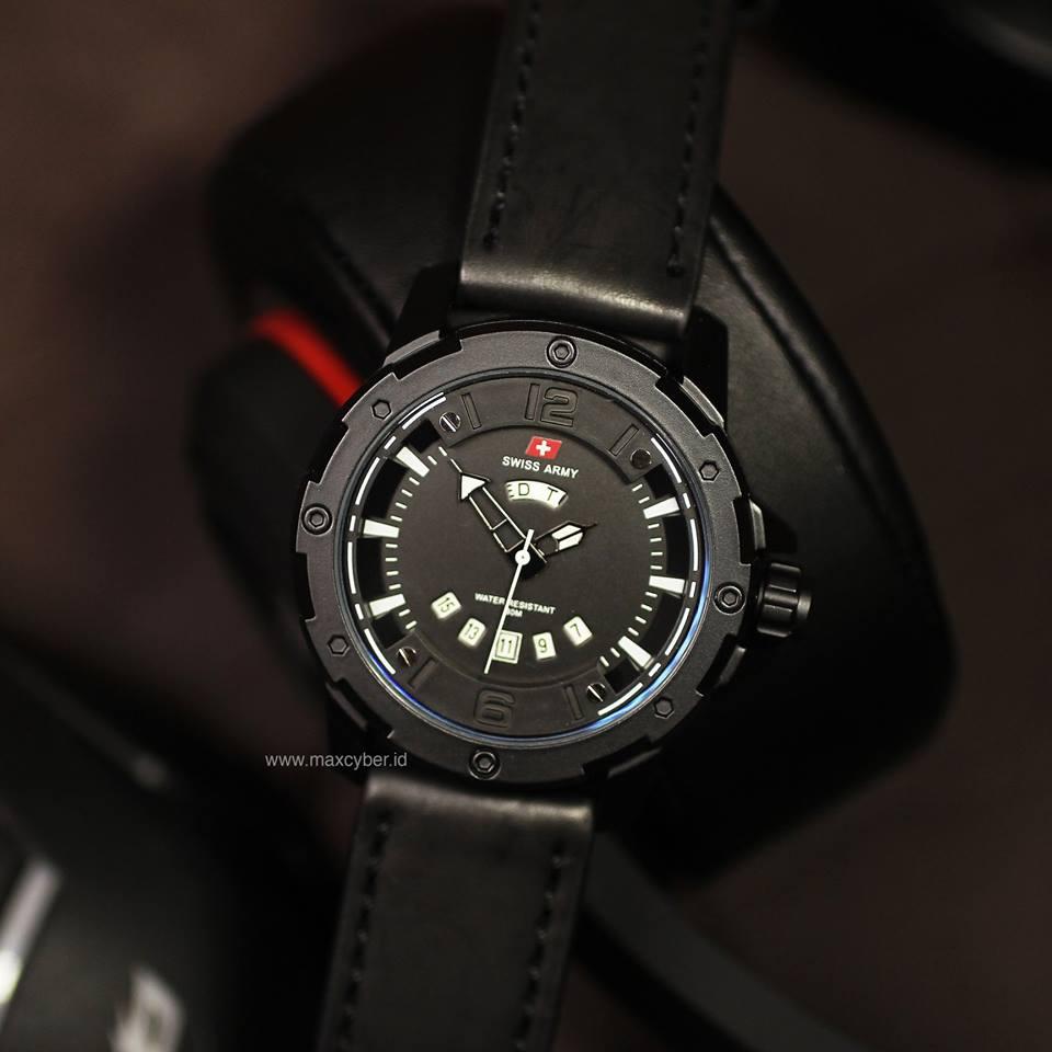 Jam Tangan Pria SWISS ARMY Tali Kulit Murah Bandung