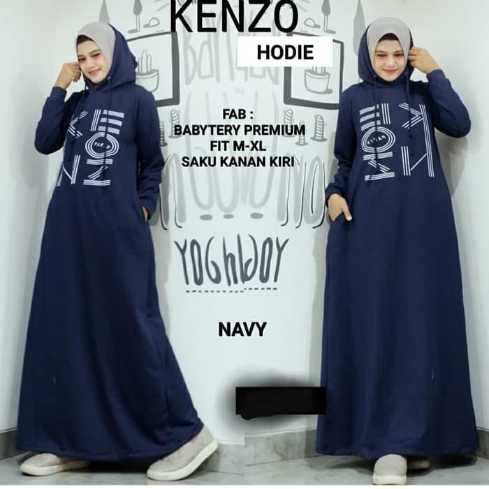 Dress Wanita Muslim Hijab Maxi Gamis Kendari - Navy