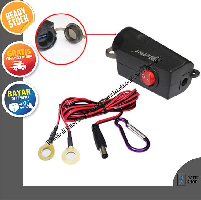 Better BT-189 Charger Aki Motor + USB Port 1.5A Output Waterproof - Hitam