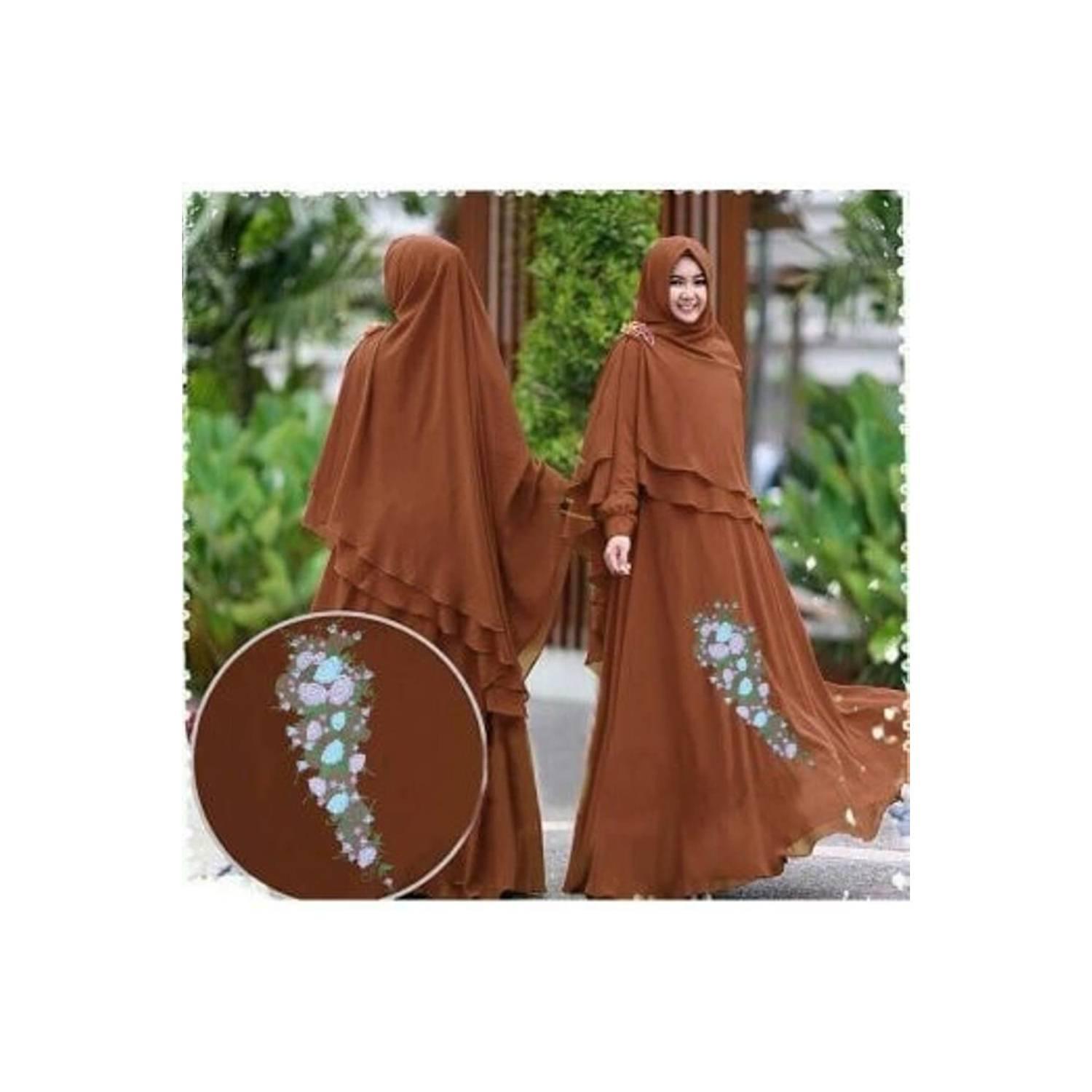 Jual Syari Bordir Bergo Syahrini Bata New Diskon Diskon