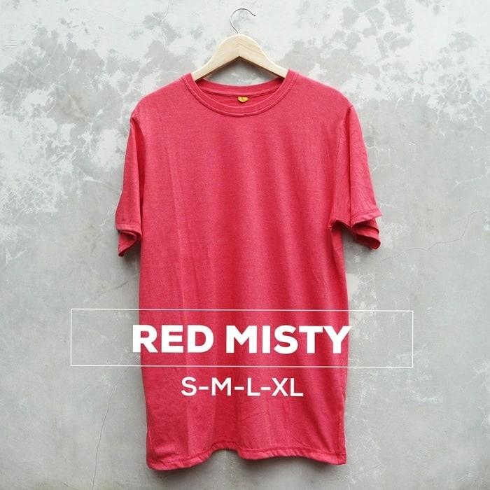 Best Seller!! Kaos Polos Red Misty| Distributor Kaos Distro Bandung - ready stock