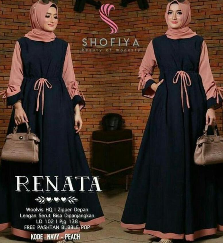 TSF Renata Maxi Dress Baju Murah Cewek Gamis Kantor Maxy Fashion Hijab Wanita Muslim Pakaian