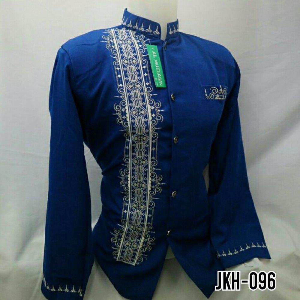 Jas Koko Jasko Biru Elektrik Tasik Busana Muslim Pria Baju Koko Lengan Panjang Kemeja Koko Gamis Baju Muslim Dewasa Al Muttaqin Tanah Abang JKH 096 di lapak Al Muttaqin Collection produsenbajukoko