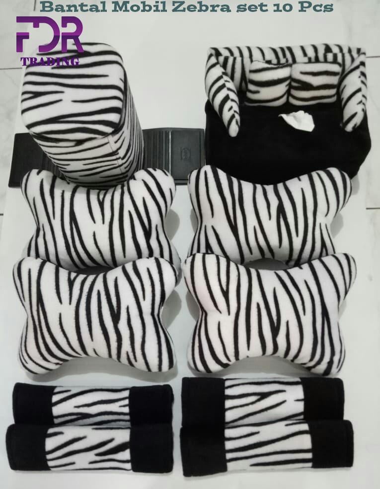 Bantal mobil Zebra set 10 Pcs/aksesoris bantal mobil Zebra/bantal mobil karakter Zebra set 10 Pcs