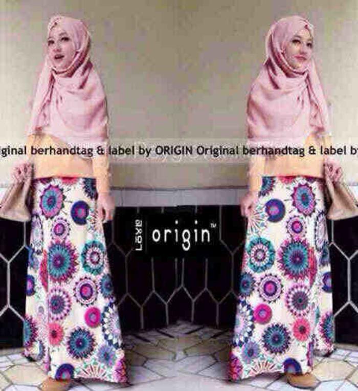 Set Hijab Muslim 3In1 Blouse+Rok Bunga+Pasmina (Hijab Diamond)