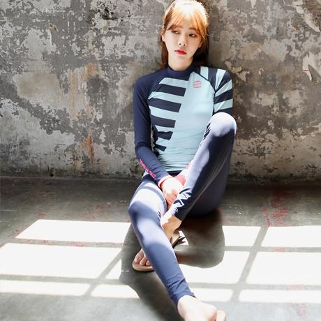 Baju Selam Gaya Korea Tipe Dua Potong Baju Renang Wanita Lengan Panjang